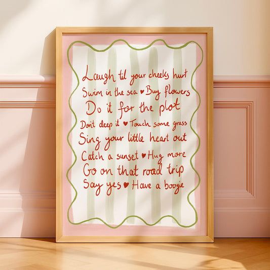 'Happy Things' Life Quote A4 Print