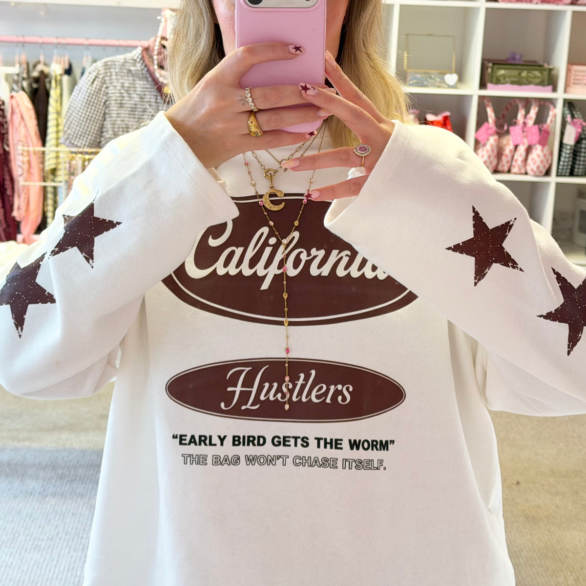 'California' Printed Long Sleeve Sweatshirt Style T-Shirt