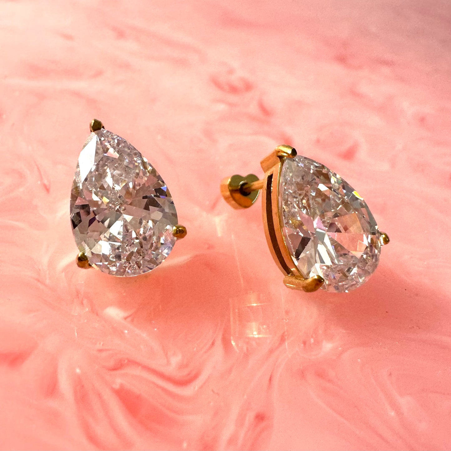 Sparkly Teardrop Crystal Stud Earrings