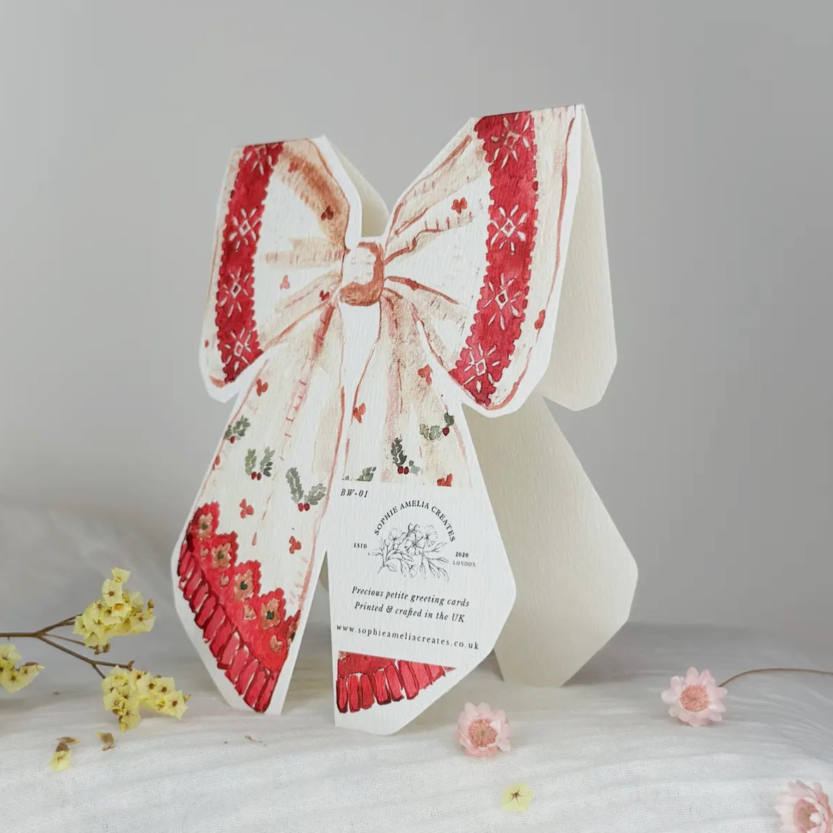 Red Bow Christmas Greeting Card