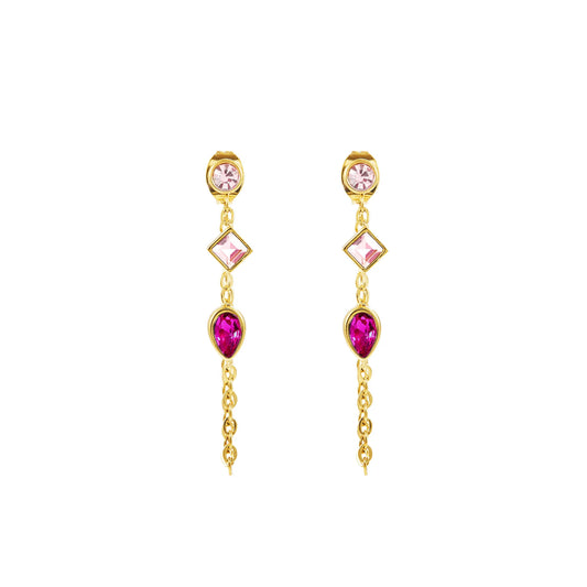 Bijoux De Mimi 'Emma' Pink Gold Droplet Chain Studs