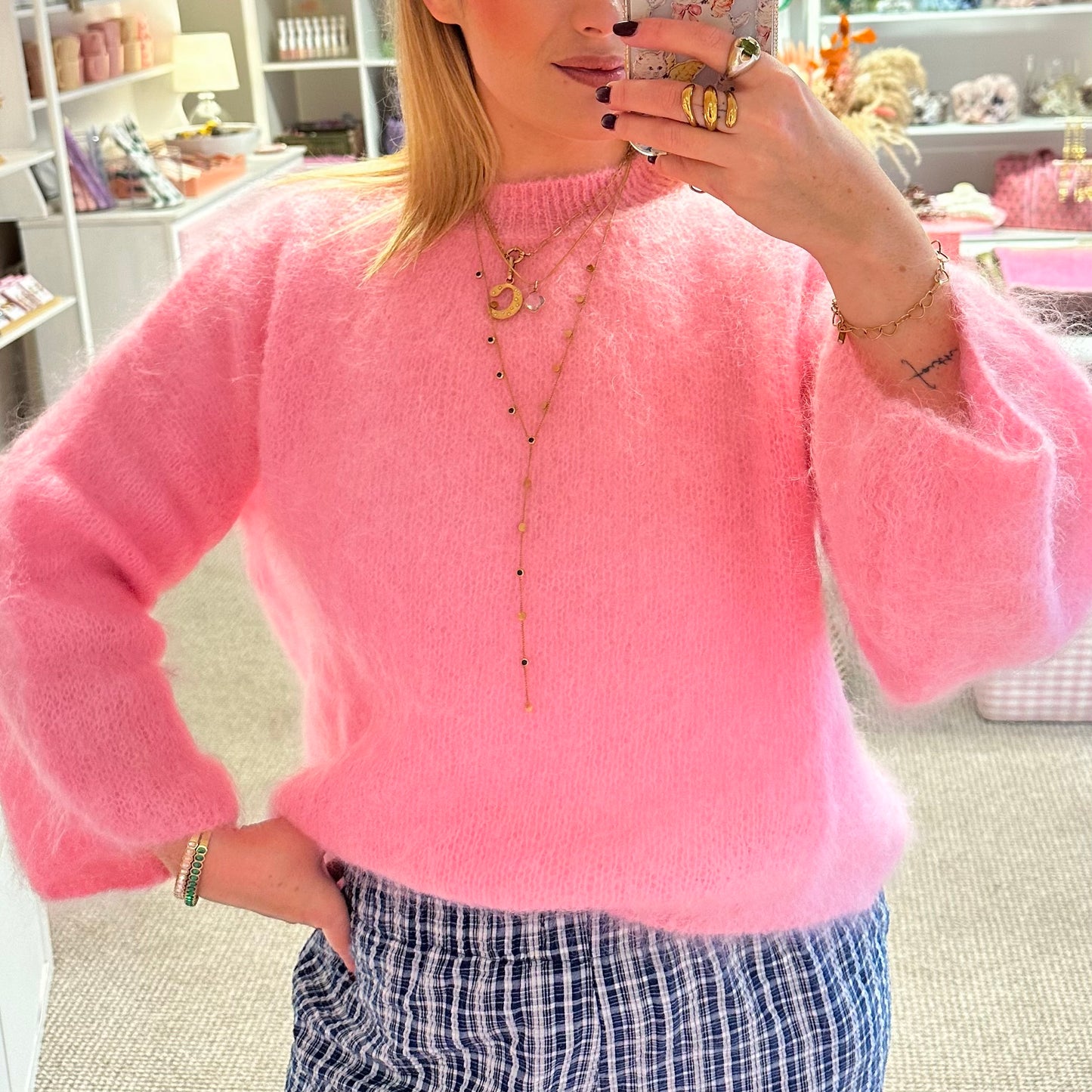 Baby Pink Mohair Fluffy Jumper