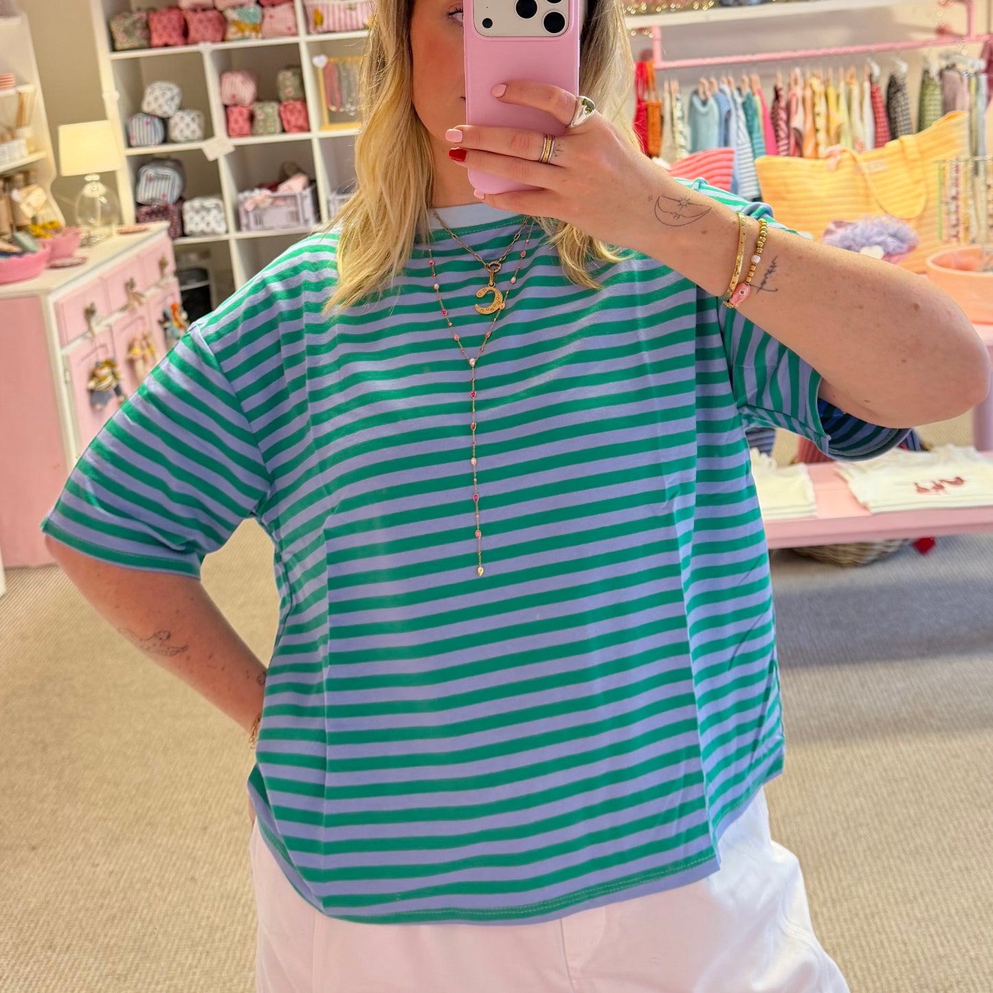Stripe Boxy Oversize Fit T-Shirt (4 Colourways)