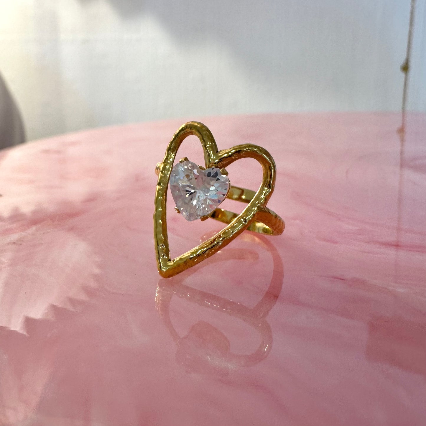 Adjustable Radiant Love Heart Ring