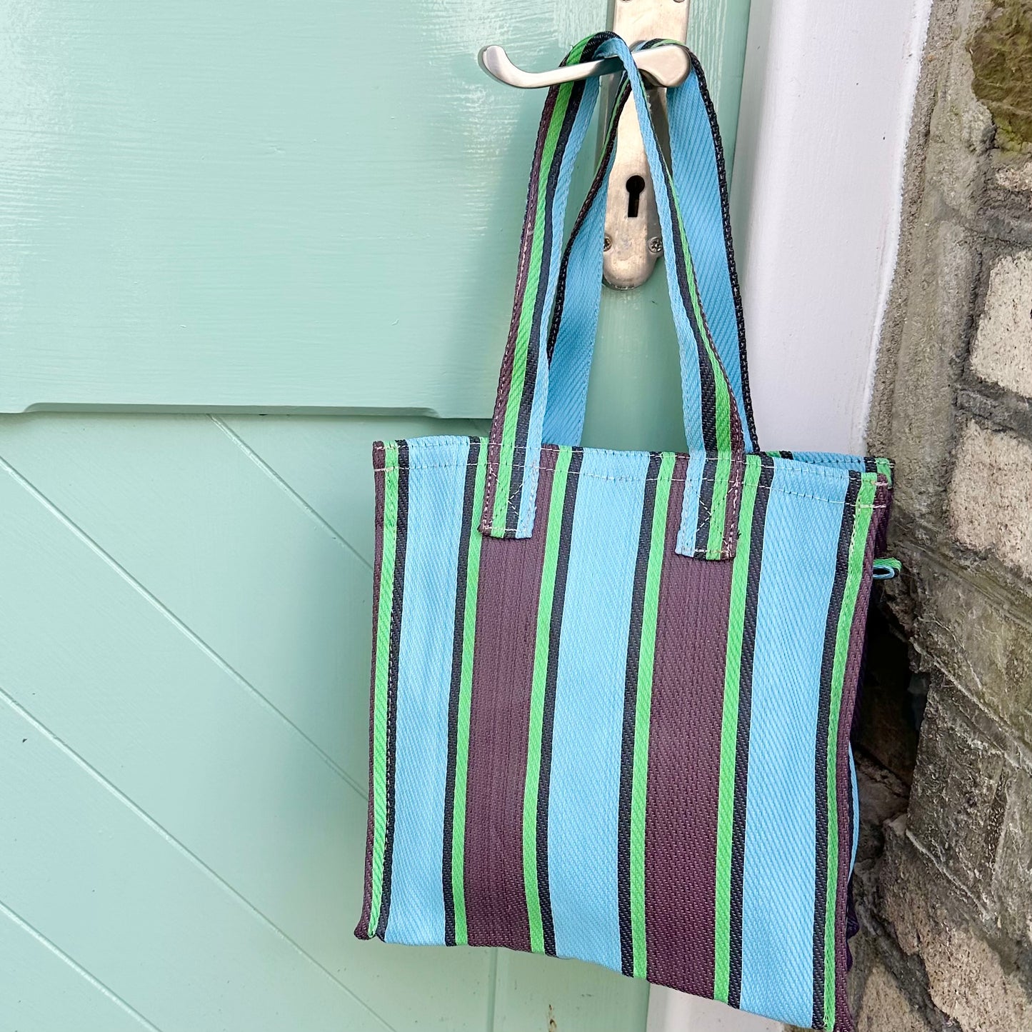 Recycled Stripe Mini Tote Bag