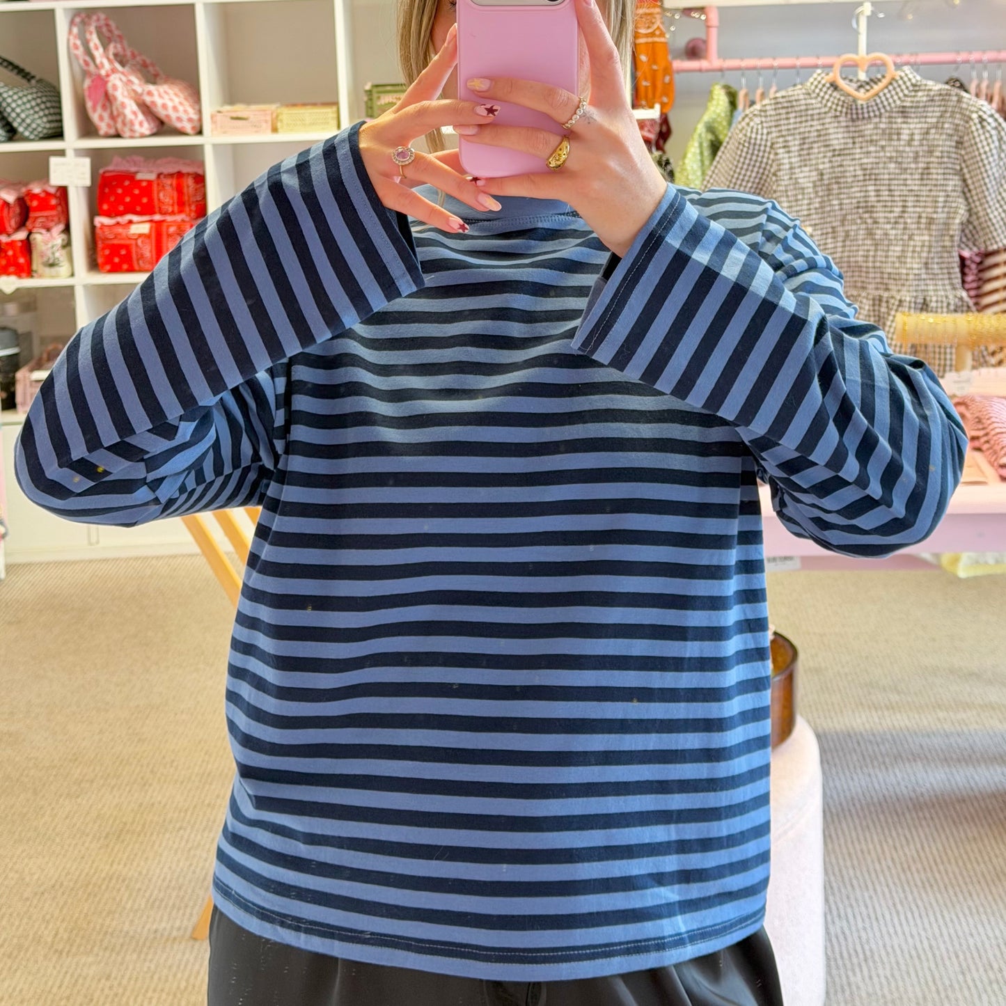 Blue Stripe Long Sleeve Comfy T-Shirt