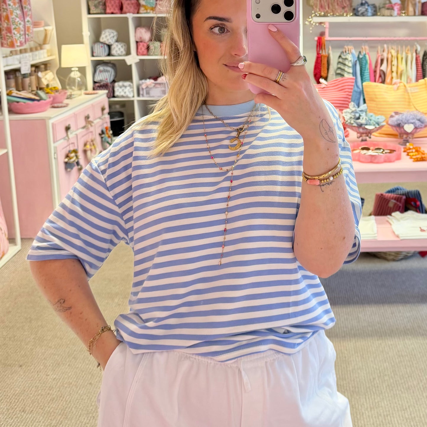 Stripe Boxy Oversize Fit T-Shirt (4 Colourways)