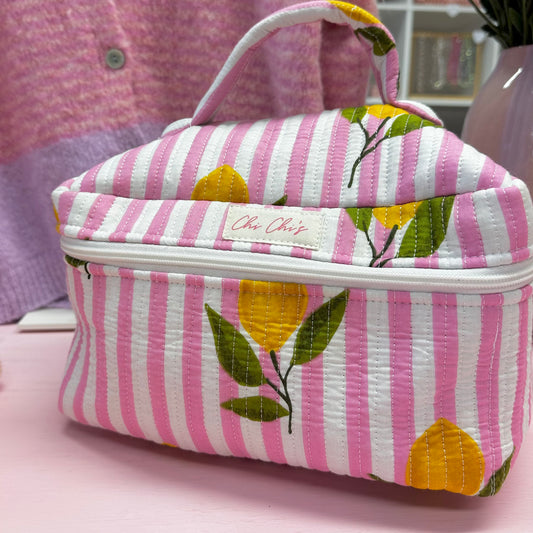 🍋💖 Pink & Lemon Extra Large Washbag