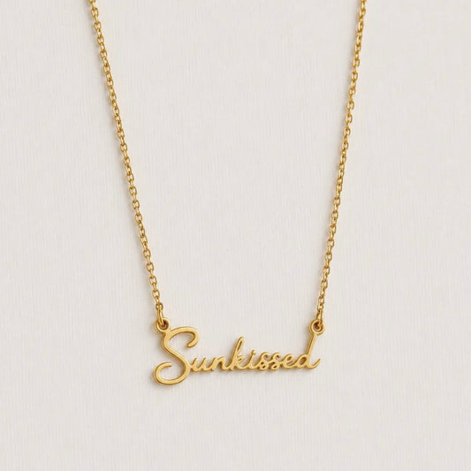 ‘Sunkissed’ Delicate Word Waterproof Necklace