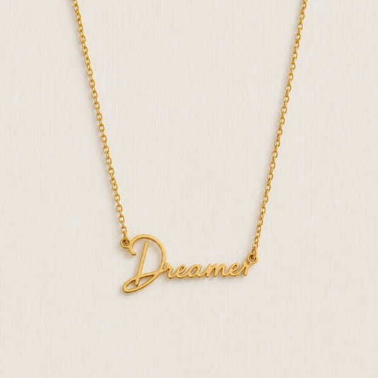 ‘Dreamer’ Delicate Word Waterproof Necklace