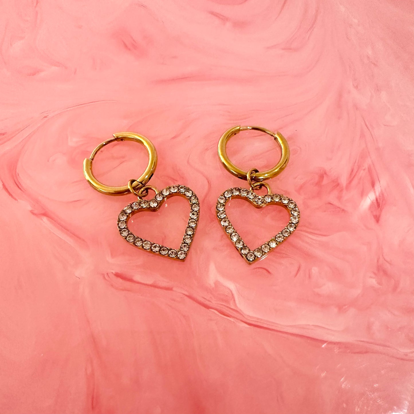 💌 Valentines Sparkly Diamanté Heart Earrings
