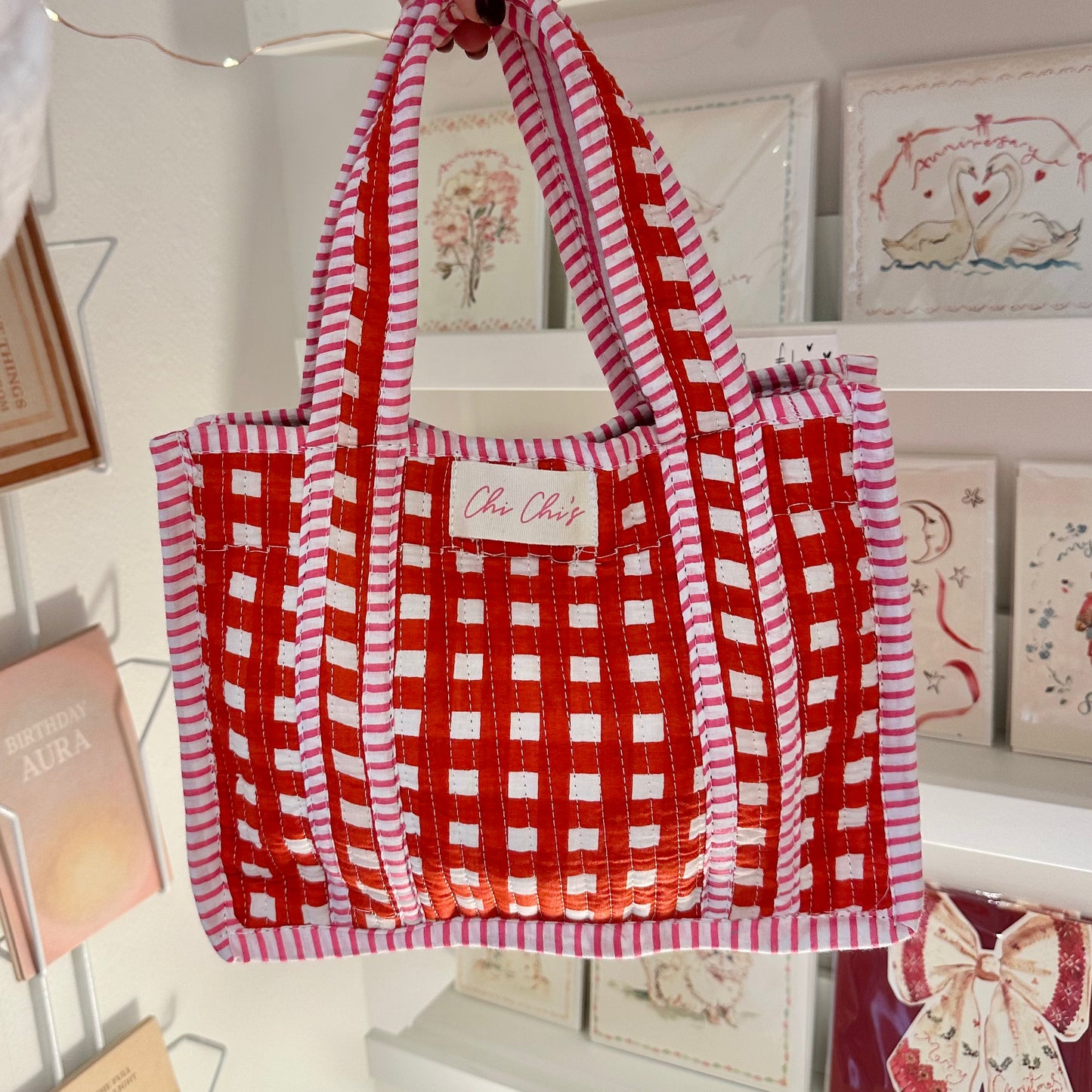 ❤️ Red Mini Gingham Bag