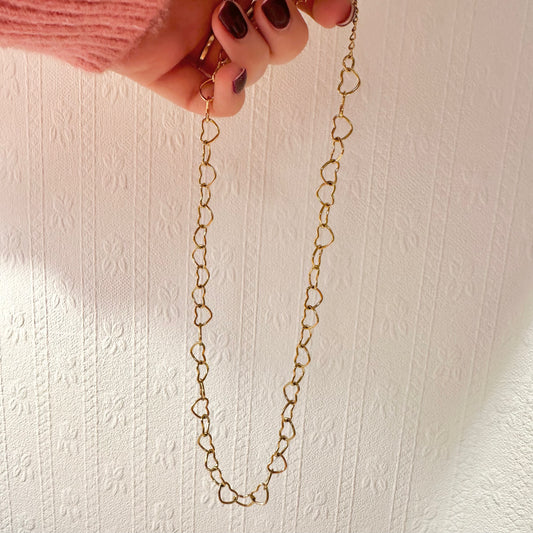 Heart Interlock Gold Necklace