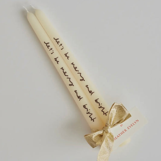 ‘Merry & Bright’ Christmas Dinner Candles