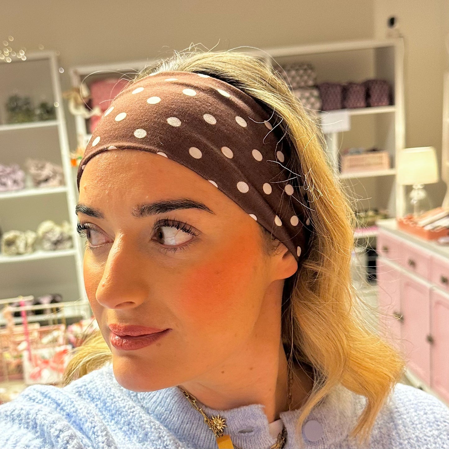 🤎 Brown Polka Dot Headband