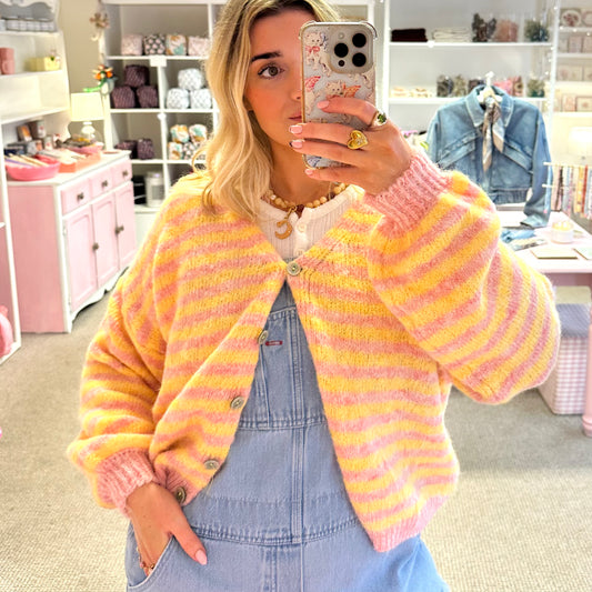 Super Soft Yellow & Pink Cardigan 💛