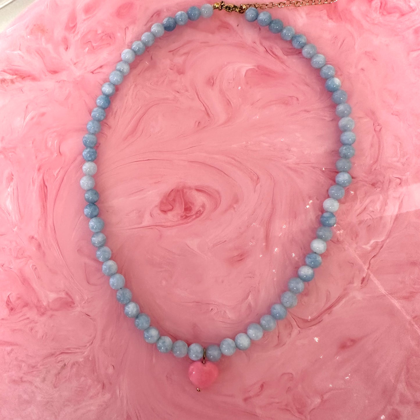 Love Heart Small Beaded Necklace (3 colourways)