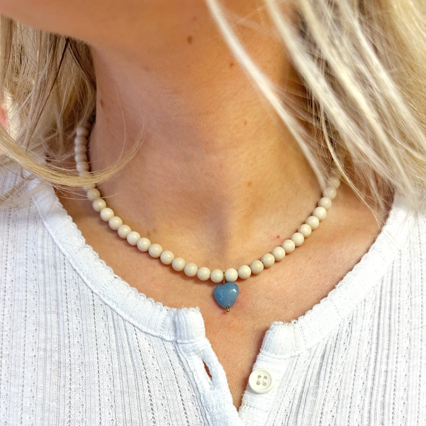 Love Heart Small Beaded Necklace (3 colourways)