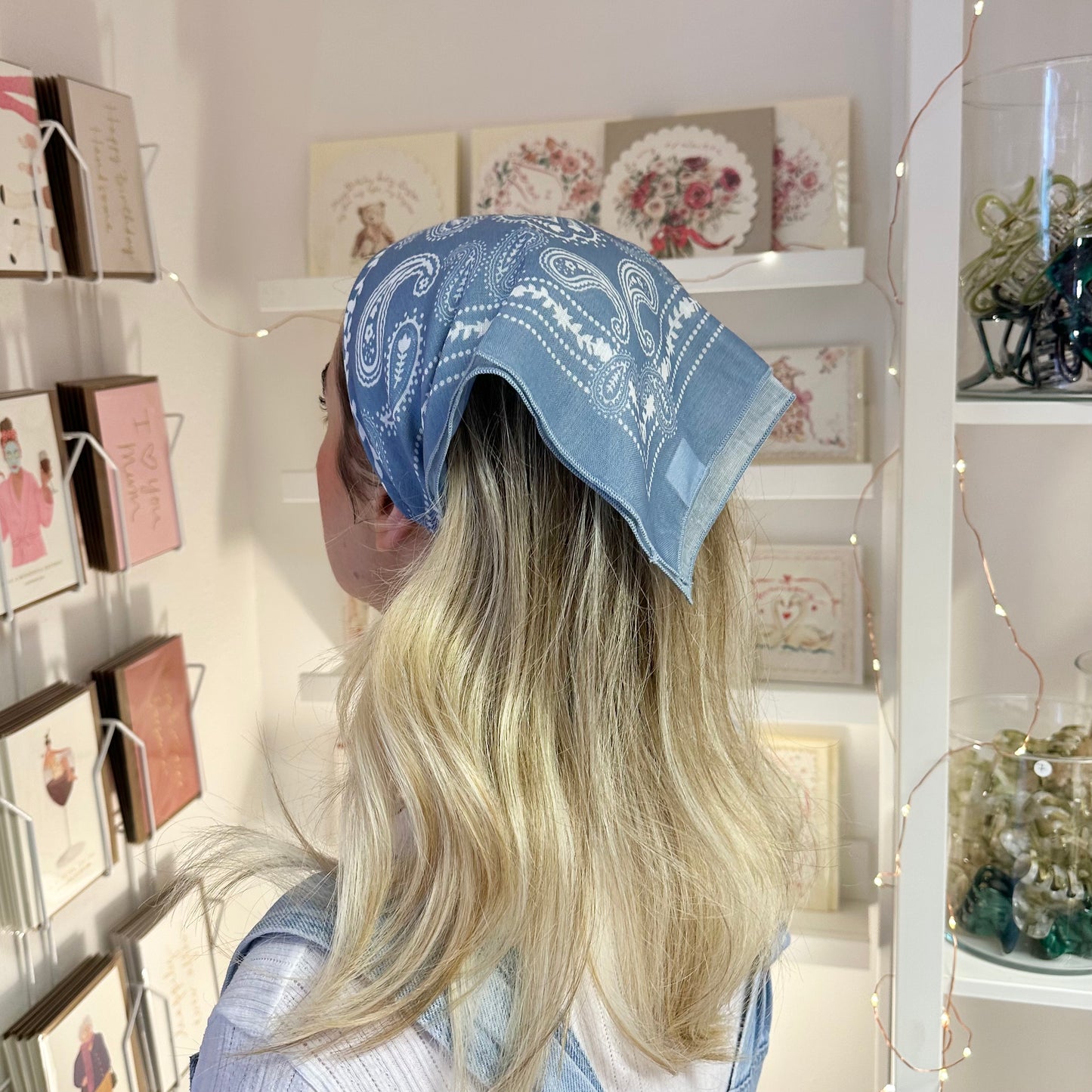 Light Blue Bandana/Neck Square Scarf