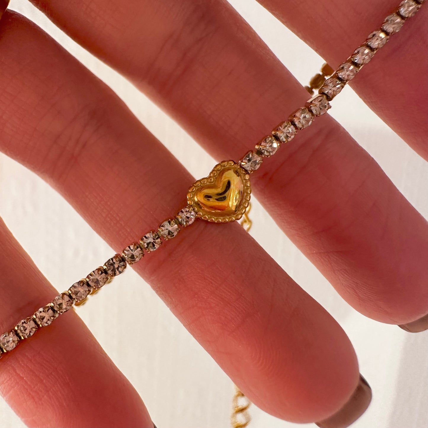 Super Sparkly Diamanté Heart Bracelet