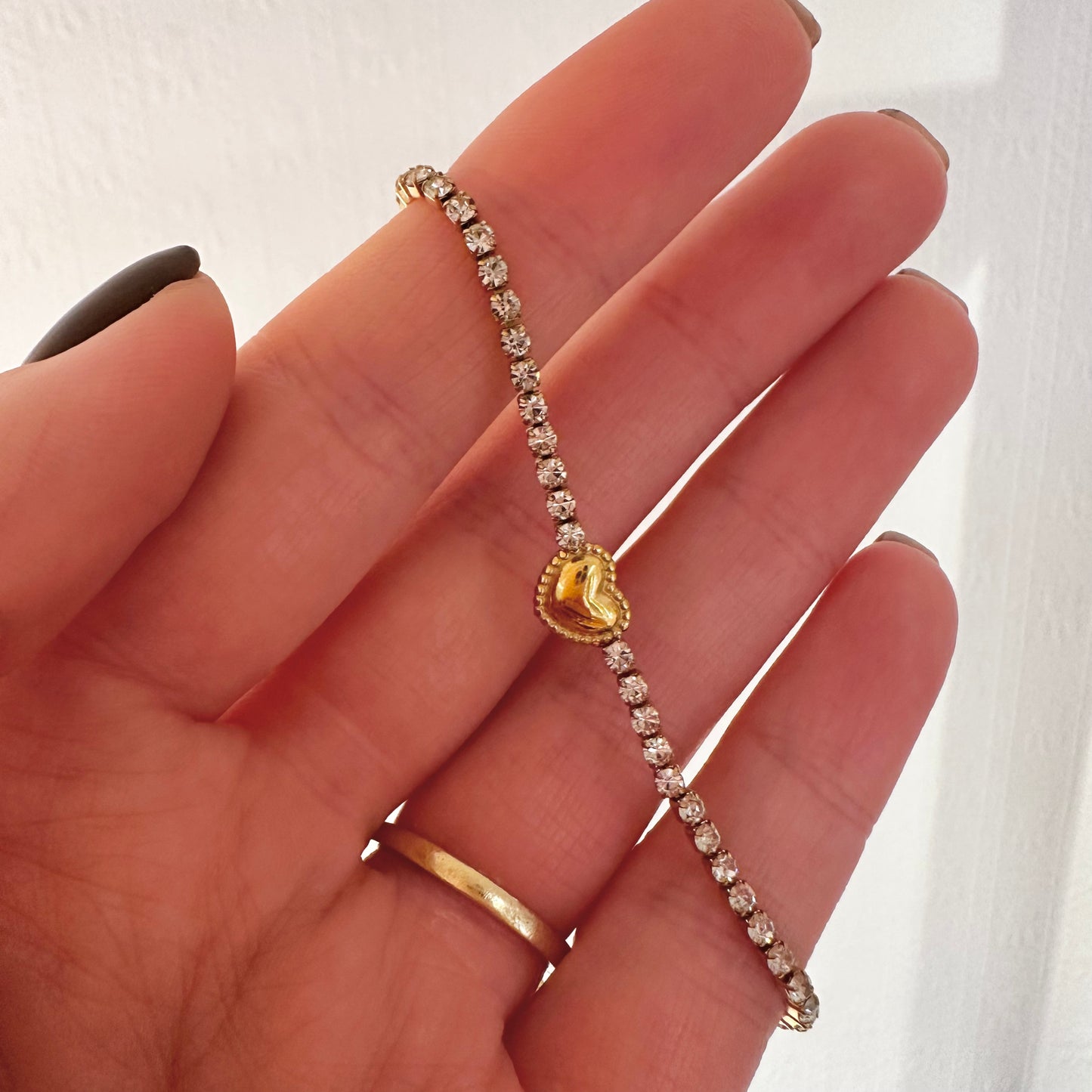 Super Sparkly Diamanté Heart Bracelet