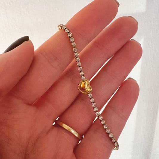 Super Sparkly Diamanté Heart Bracelet