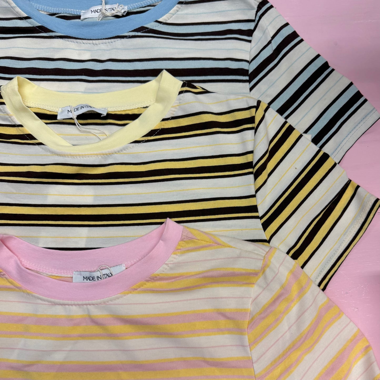 90’s Style Striped Baby Tees (4 colourways)