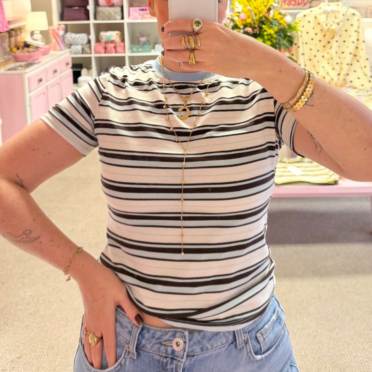 90’s Style Striped Baby Tees (4 colourways)