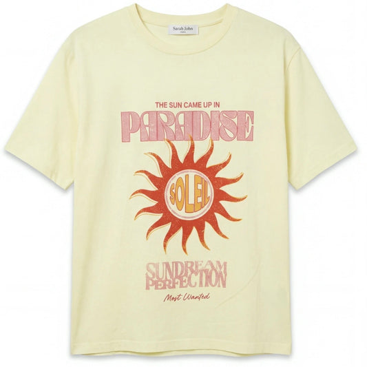 Light Yellow 'Dream Paradise' Oversize T-Shirt