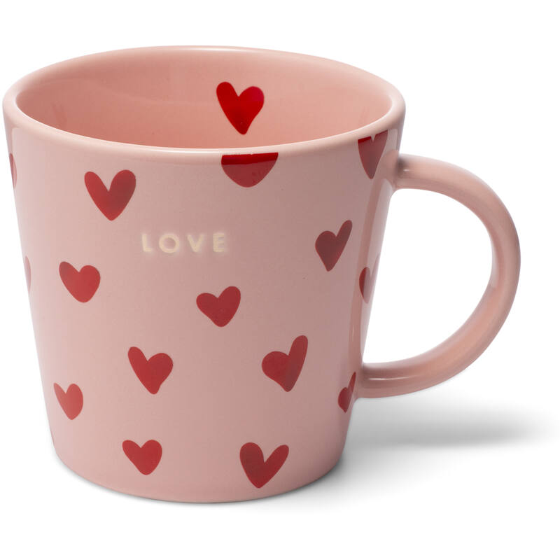 'LOVE' Red Heart Ceramic Pink Coffee/Tea Cup 350ml